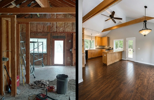 Full-house gut renovation and open-concept structural remodeling in Anoka County MN